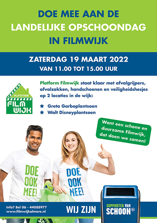 19 maart: opschoondag Filmwijk Almere